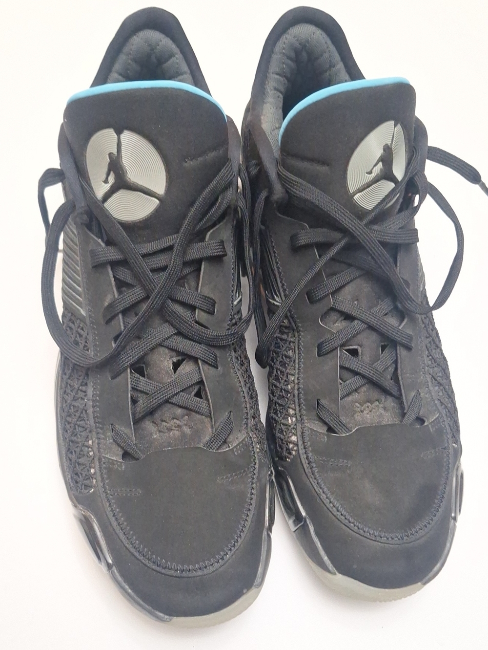 Jordan Men’s Black Sneakers with Teal Trim